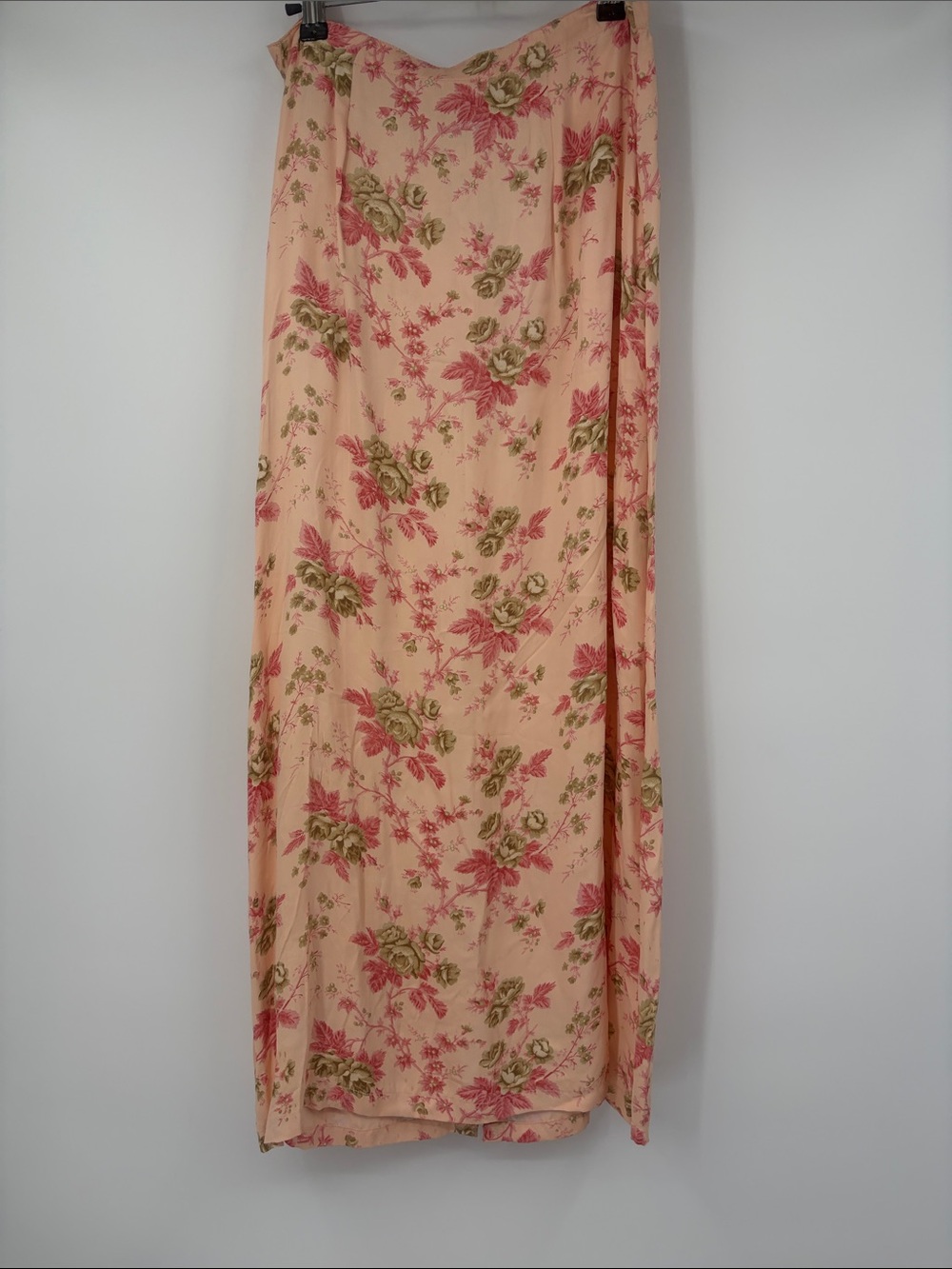 Vintage April Cornell Peach Floral Alouette Skirt Maxi Size Small